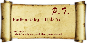 Podhorszky Titán névjegykártya